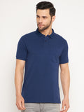 Neva Men Polo Neck Half Sleeves T-shirt Solid Pattern Chest Pocket