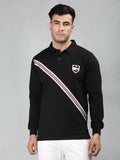 Neva Men Polo Neck Full Sleeves T-shirt Cross Striped pattern