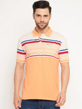 Neva Men Polo Neck Half Sleeves T-shirt Color Block pattern