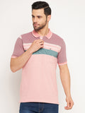 Neva Men Polo Neck Half Sleeves T-shirt Color Block pattern