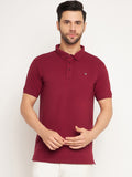 Neva Men Polo Neck Half Sleeves T-shirt Solid Pattern