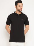 Neva Men Polo Neck Half Sleeves T-shirt Solid Pattern