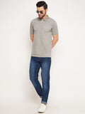 Neva Men Polo Neck Half Sleeves T-shirt Solid Pattern Chest Pocket