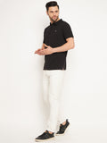 Neva Men Polo Neck Half Sleeves T-shirt Solid Pattern