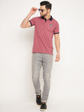 Neva Men Polo Neck Half Sleeves T-shirt Dotted pattern Chest Logo