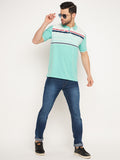 Neva Men Polo Neck Half Sleeves T-shirt Color Block pattern