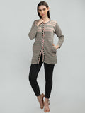 Neva Women Cardigan Button Closure Symmetrical Pattern