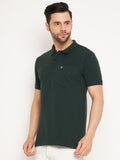 Neva Men Polo Neck Half Sleeves T-shirt Solid Pattern Chest Pocket