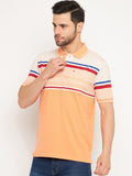 Neva Men Polo Neck Half Sleeves T-shirt Color Block pattern