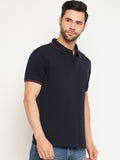 Neva Men Polo Neck Half Sleeves T-shirt Solid pattern Chest Pocket