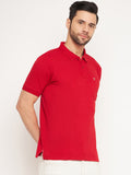 Neva Men Polo Neck Half Sleeves T-shirt Solid Pattern Chest Pocket