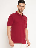 Neva Men Polo Neck Half Sleeves T-shirt Solid Pattern Chest Pocket