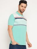 Neva Men Polo Neck Half Sleeves T-shirt Color Block pattern