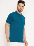 Neva Men Polo Neck Half Sleeves T-shirt Solid Pattern Chest Pocket