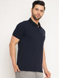 Neva Men Polo Neck Half Sleeves T-shirt Solid Pattern Chest Pocket