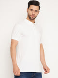 Neva Men Polo Neck Half Sleeves T-shirt Solid Pattern