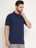 Neva Men Polo Neck Half Sleeves T-shirt Solid Pattern