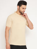 Neva Men Polo Neck Half Sleeves T-shirt Solid Pattern Chest Pocket