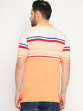 Neva Men Polo Neck Half Sleeves T-shirt Color Block pattern