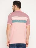 Neva Men Polo Neck Half Sleeves T-shirt Color Block pattern