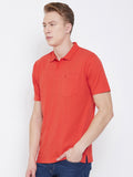 Neva Men cotton rich casualwear Summer Polo Half Sleeve T-Shirt - Rust