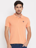 LIVFREE  Polo Neck Men's T-Shirt in Solid Pattern Half Sleeve