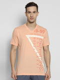 V Neck Printed T-Shirt For Men- Peachbud