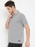 Neva Men's Polo Neck Regular Fit T-shirt- 15% Milange Grey