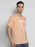 V Neck Printed T-Shirt For Men- Peachbud